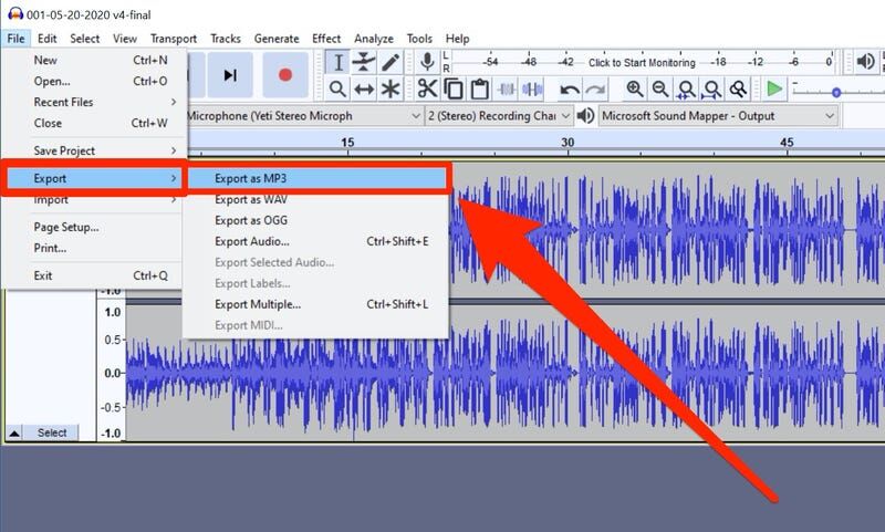Where Does Audacity Export to  