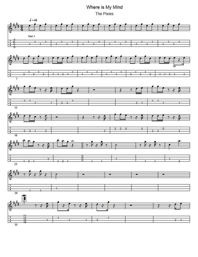 Where is My Mind Ukulele