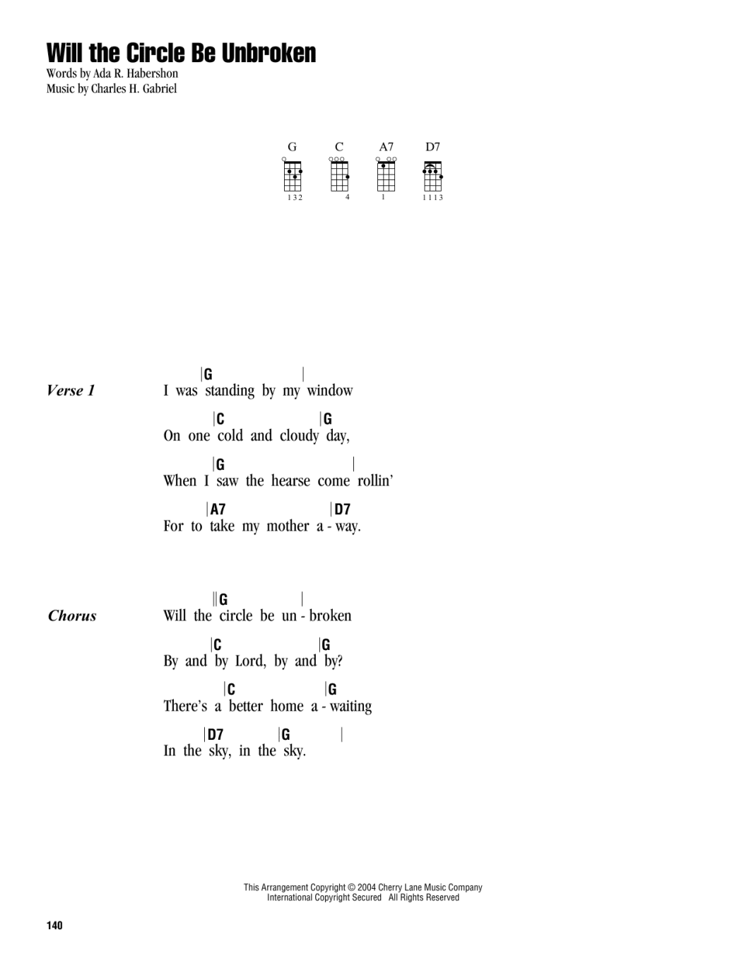 Will the Circle Be Unbroken Ukulele