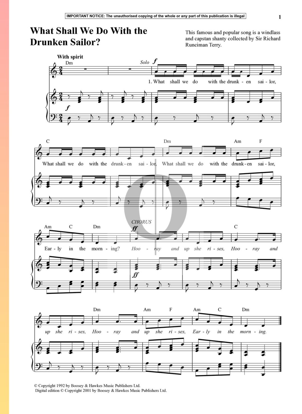 What Shall We Do With the Drunken Sailor Piano