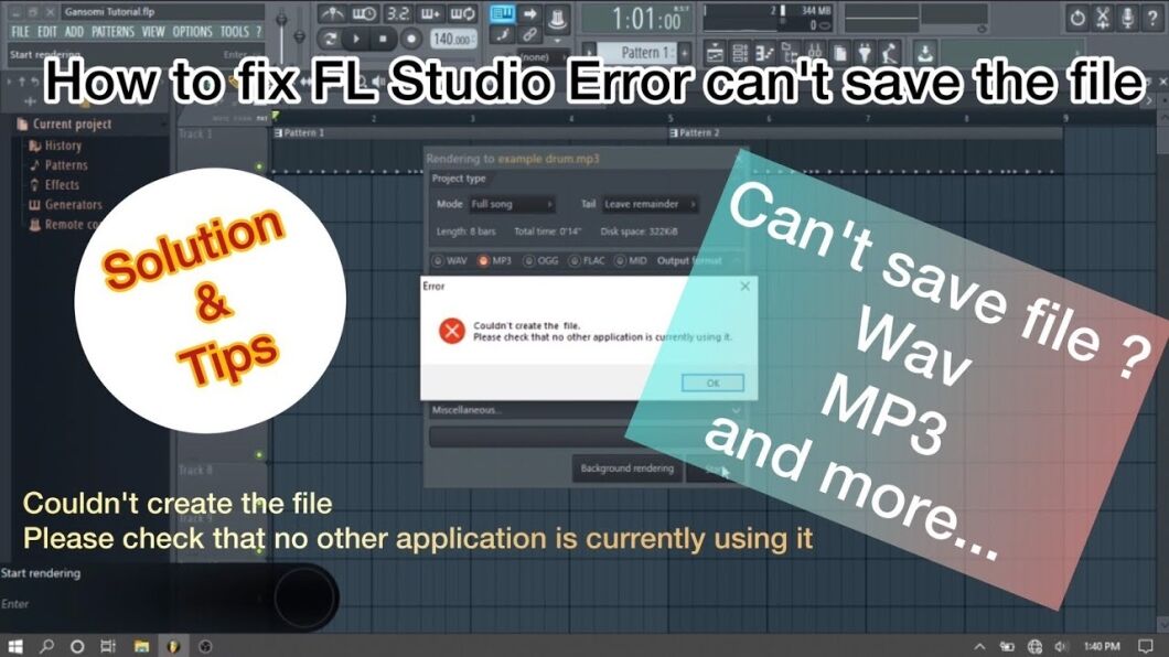 Could Not Save to the File Fl Studio  