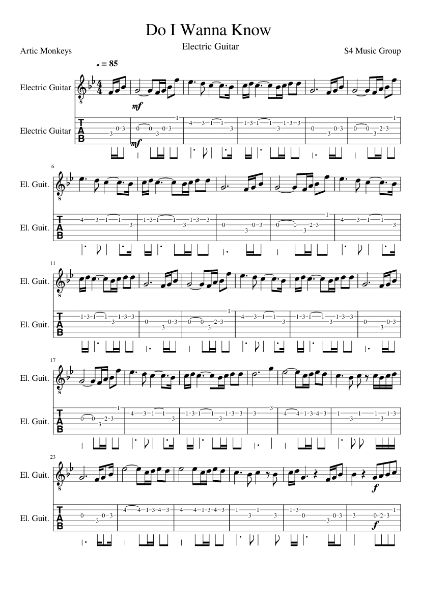 Do I Wanna Know the Electric Guitar Cover