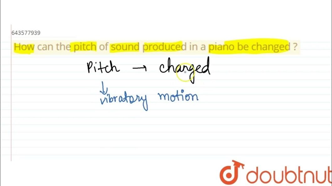 How Can the Pitch of Sound Produced in a Piano Be Changed  