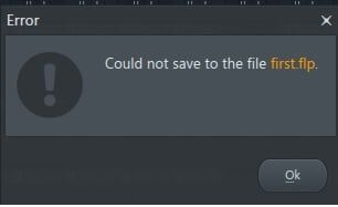 Could Not Save to the File Fl Studio  