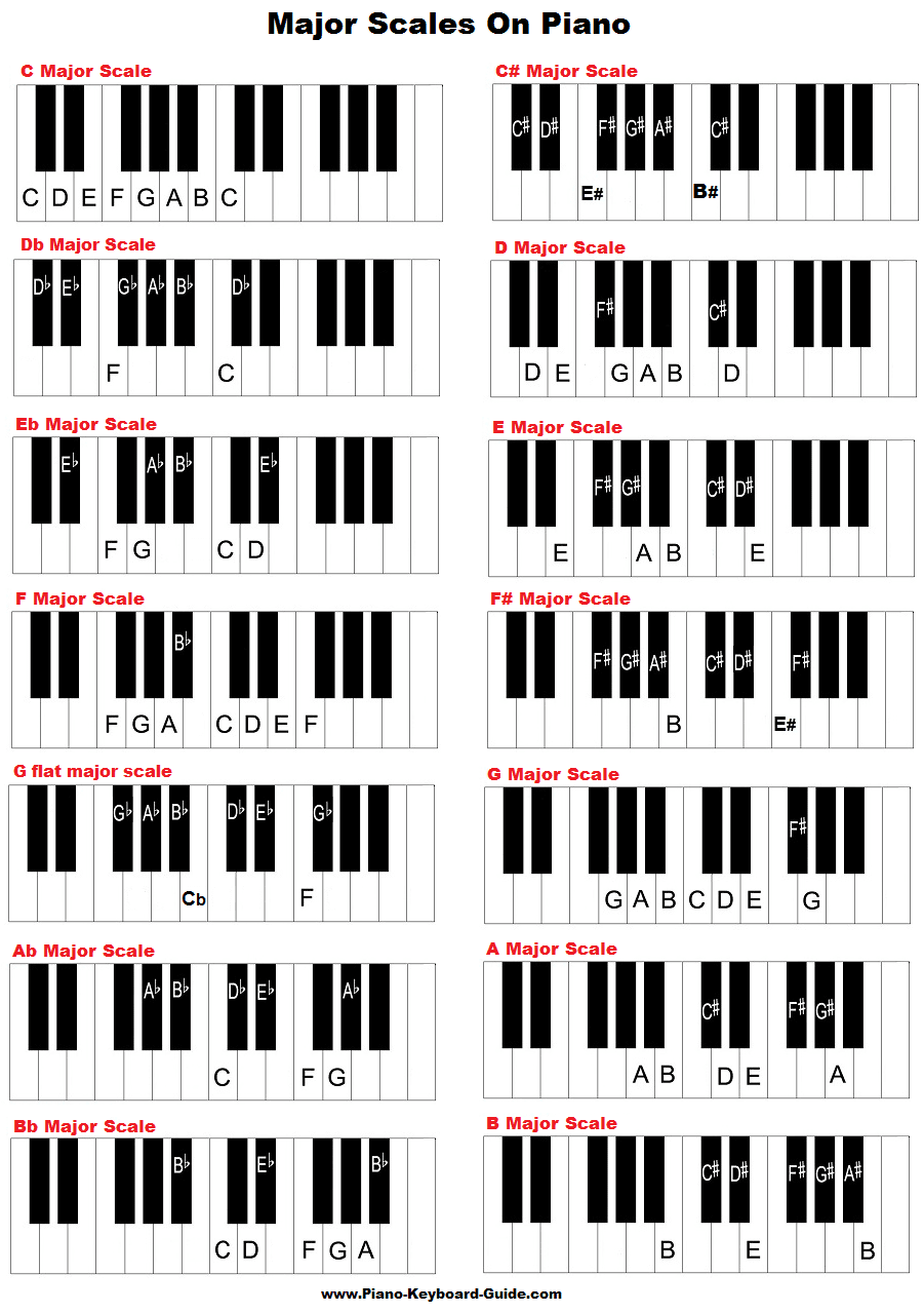 What are the 12 Keys in Piano  