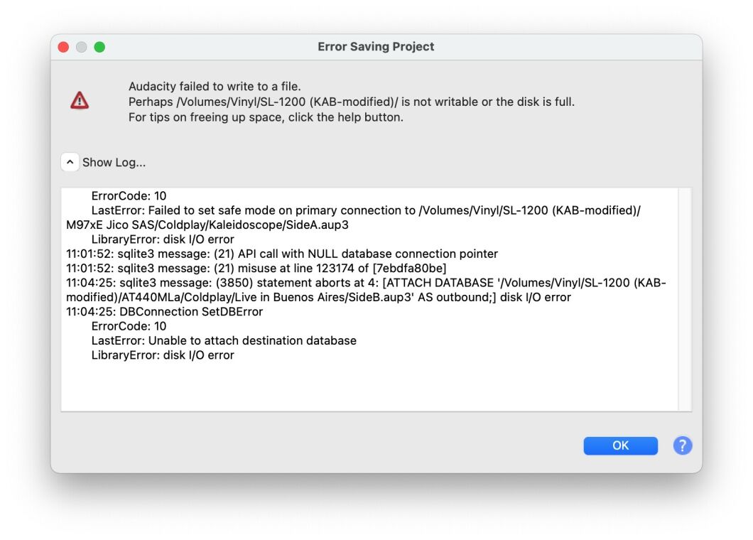 Can'T Save Aup3 Audacity Fat  